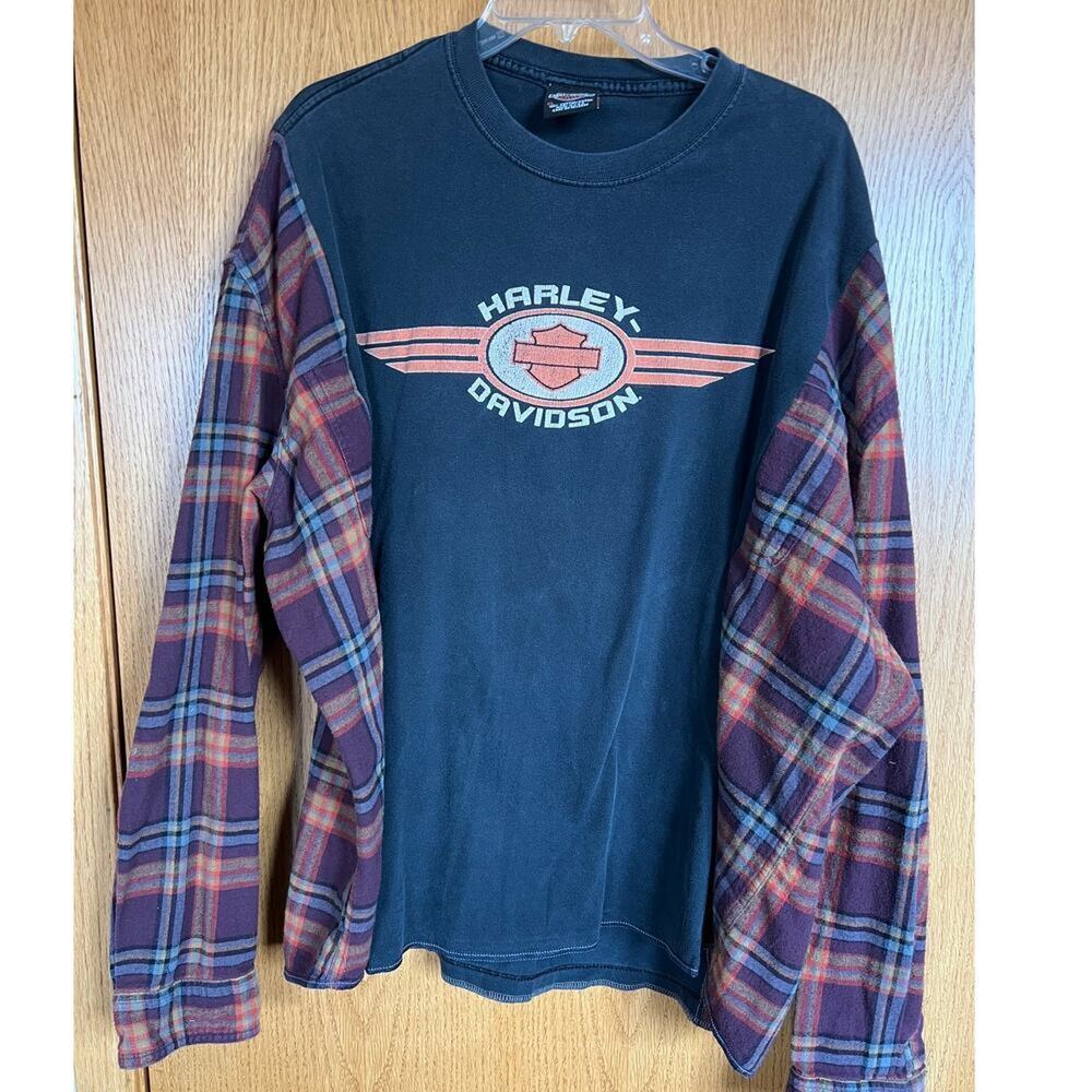 Harley Davidson Upcycle Oversized T-Shirt, Women's size L-XL